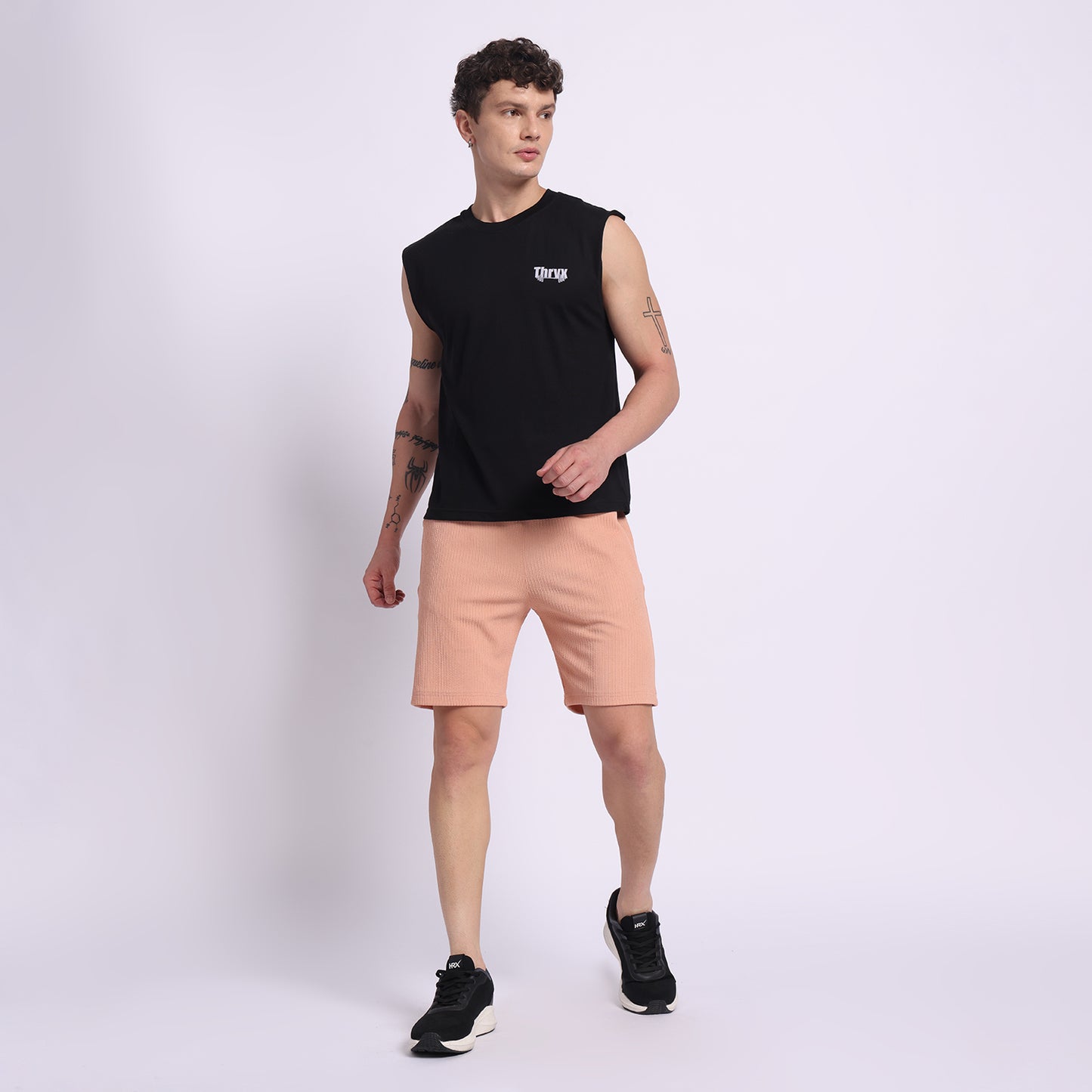 THRYX Black Oversized Tank β Premium Gym Wear