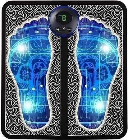 USB Rechargeable Foot Massager – Electronic Muscle Stimulator Mat for Feet Relief (Black)