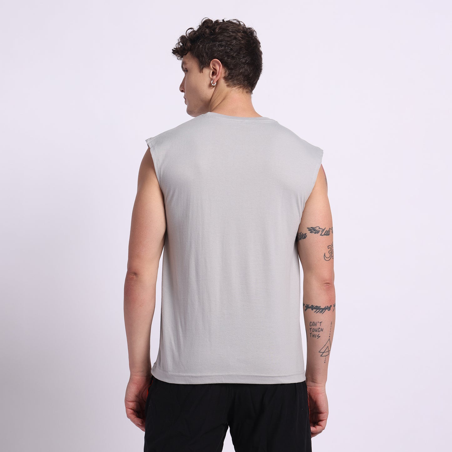 THRYX Grey Oversized Tank – Premium Gym Wear