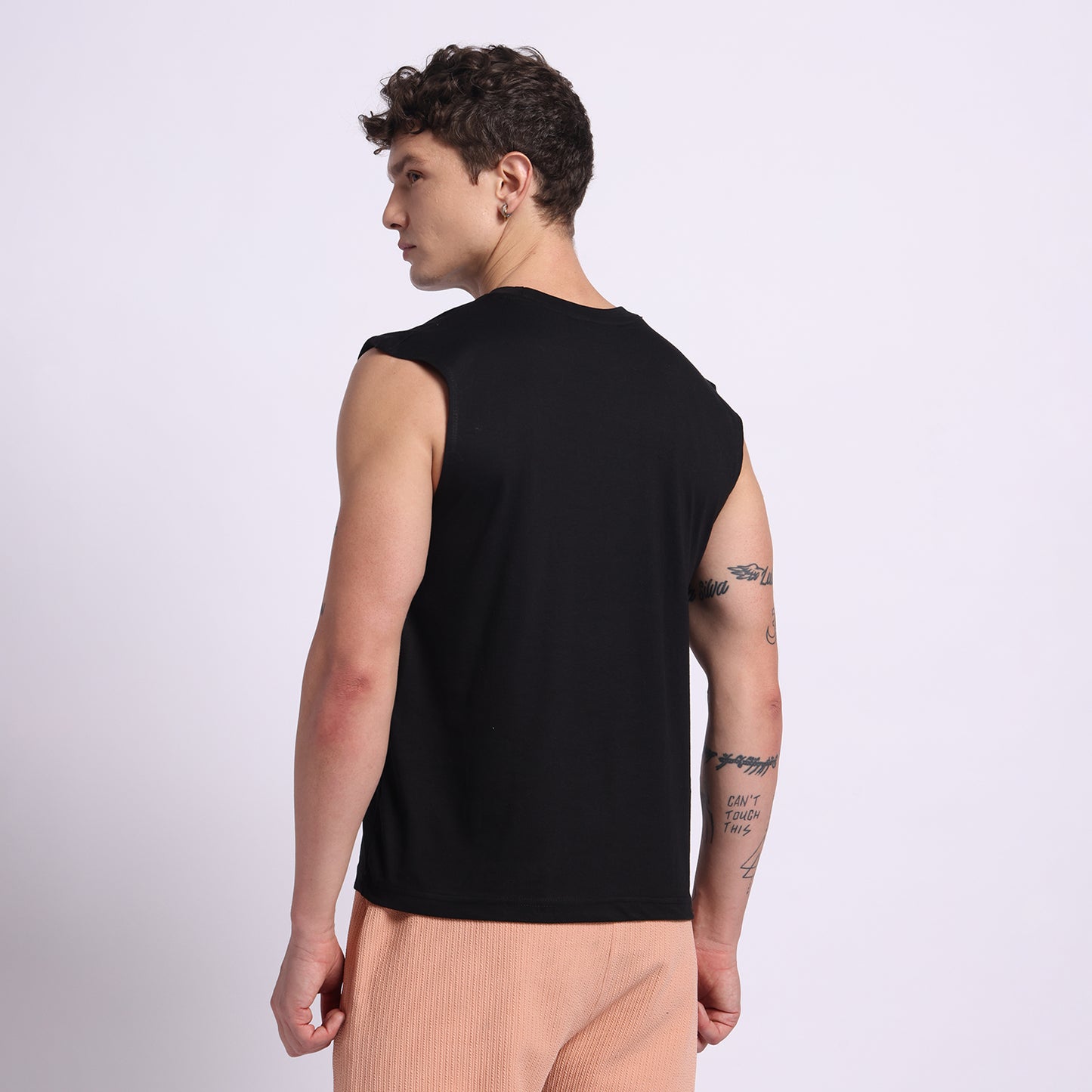 THRYX Black Oversized Tank – Premium Gym Wear