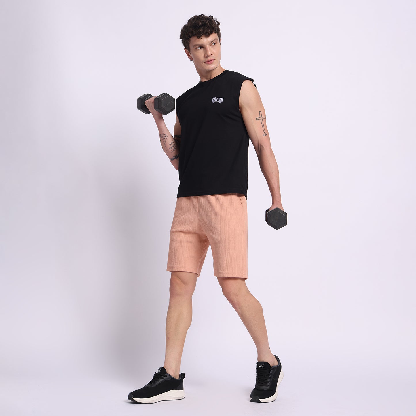 THRYX Black Oversized Tank – Premium Gym Wear